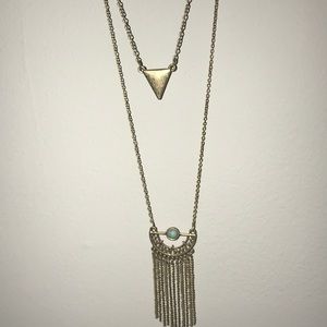 Gold arrow and dream catcher necklace